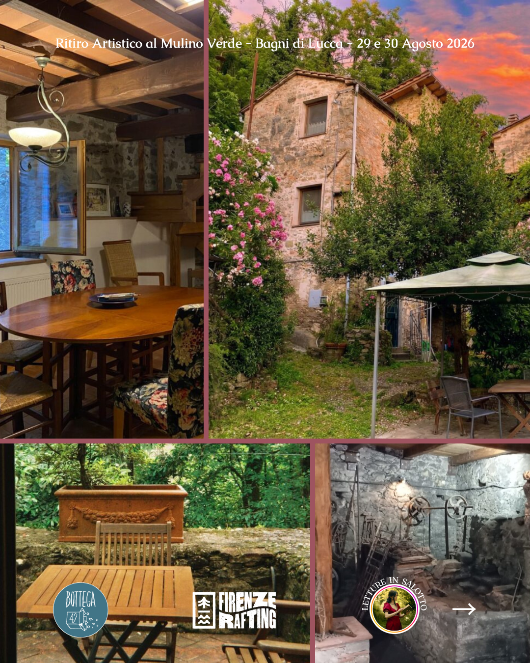 Ritiro Creativo al Mulino Verde, weekend artistico in Toscana, 29-30 agosto 2026