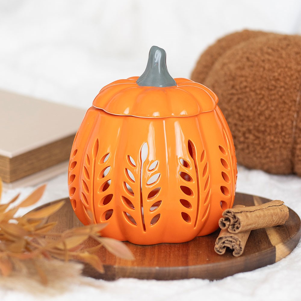 Lanterna brucia essenze "Pumpkin" in ceramica a forma di zucca