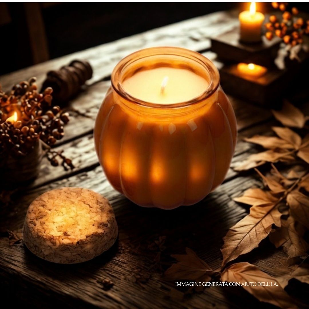 Candela Pumpkin Spice a forma di zucca