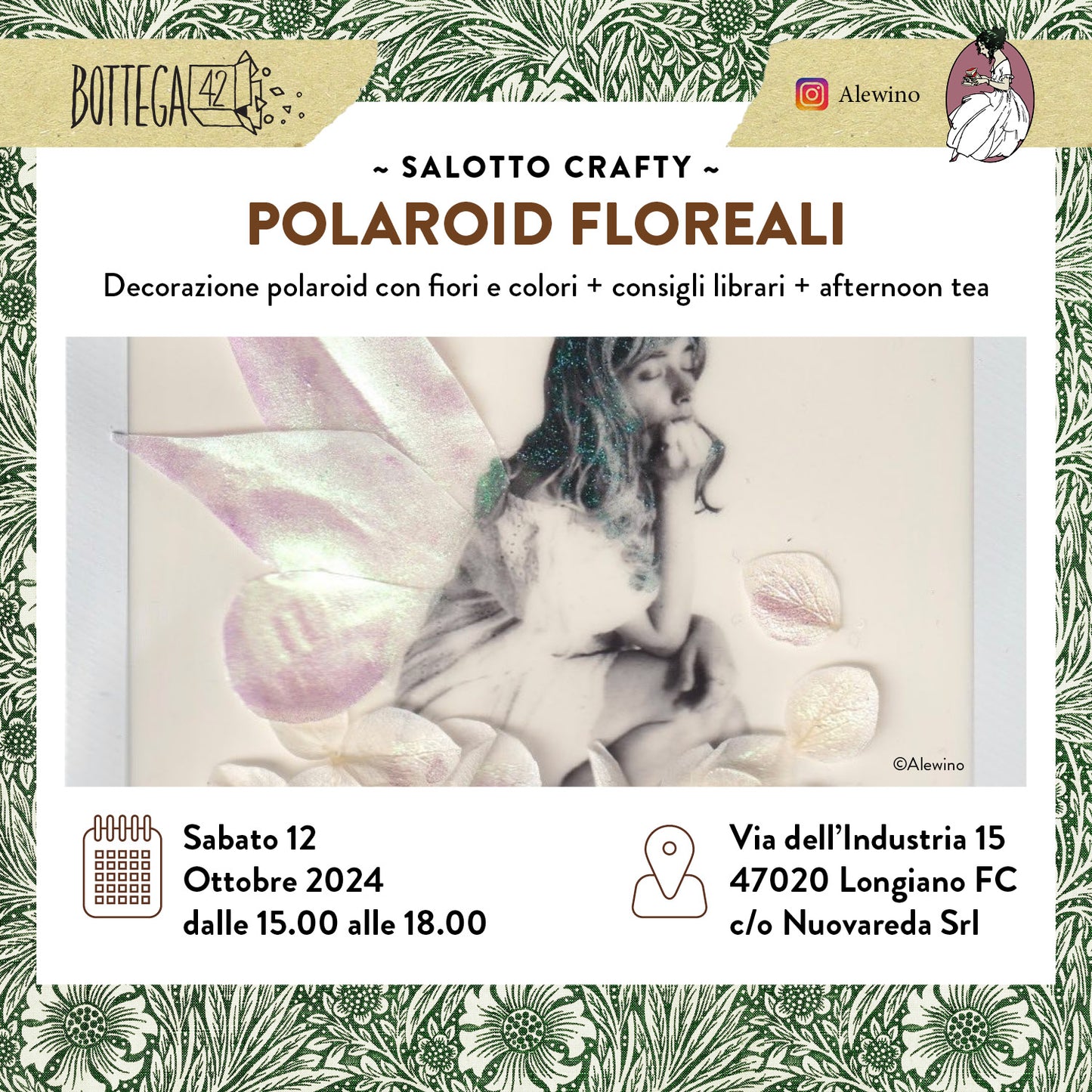 Workshop Polaroid Floreali, elaborazioni con fiori secchi e pittura, 12 ottobre 2024