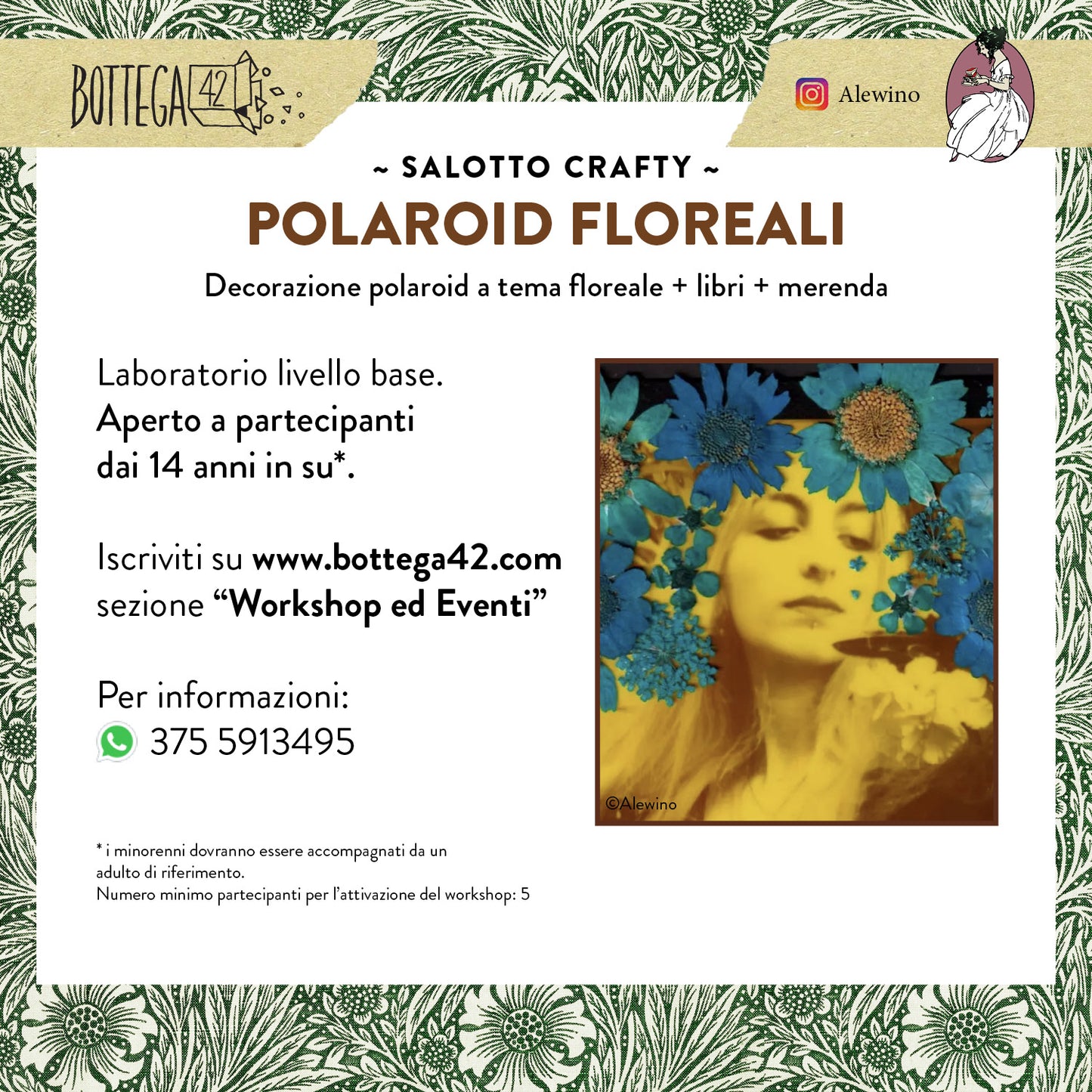 Workshop Polaroid Floreali, elaborazioni con fiori secchi e pittura, 12 ottobre 2024