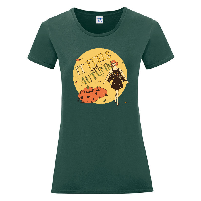 T-Shirt "It feels like Autumn" Cotone Organico