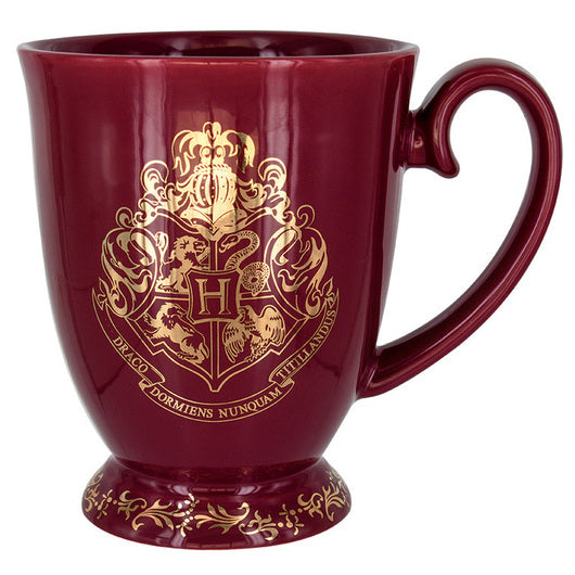 Tazza Harry Potter rossa con dettagli dorati stemma di Hogwarts