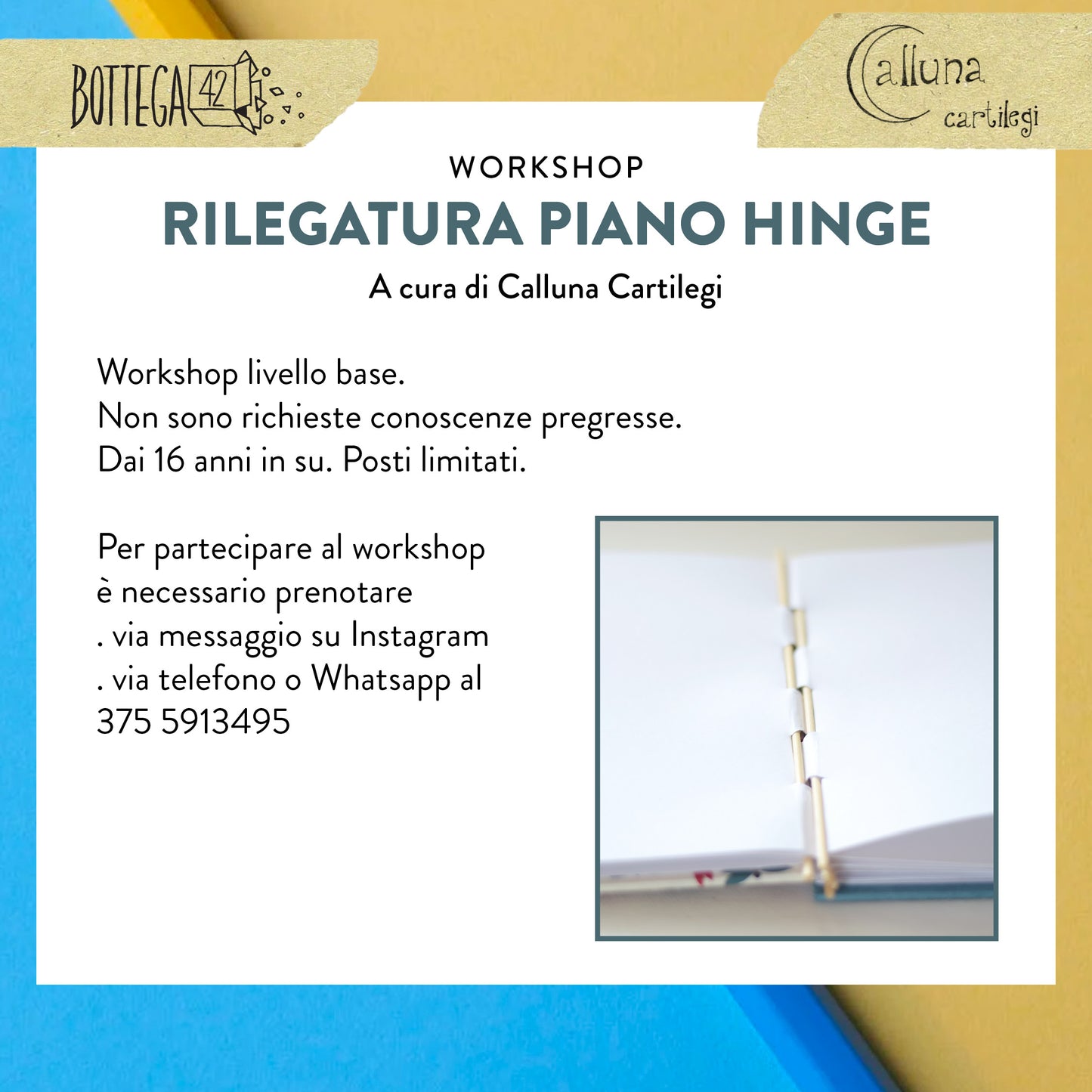 WS Rilegatura Piano Hinge, sabato 4 novembre 2023