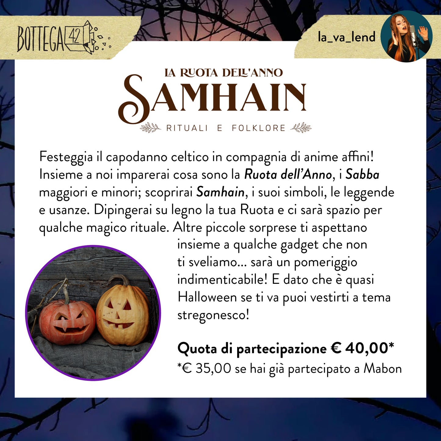 WS La Ruota dell'Anno, Samhain, 22 ottobre 2023