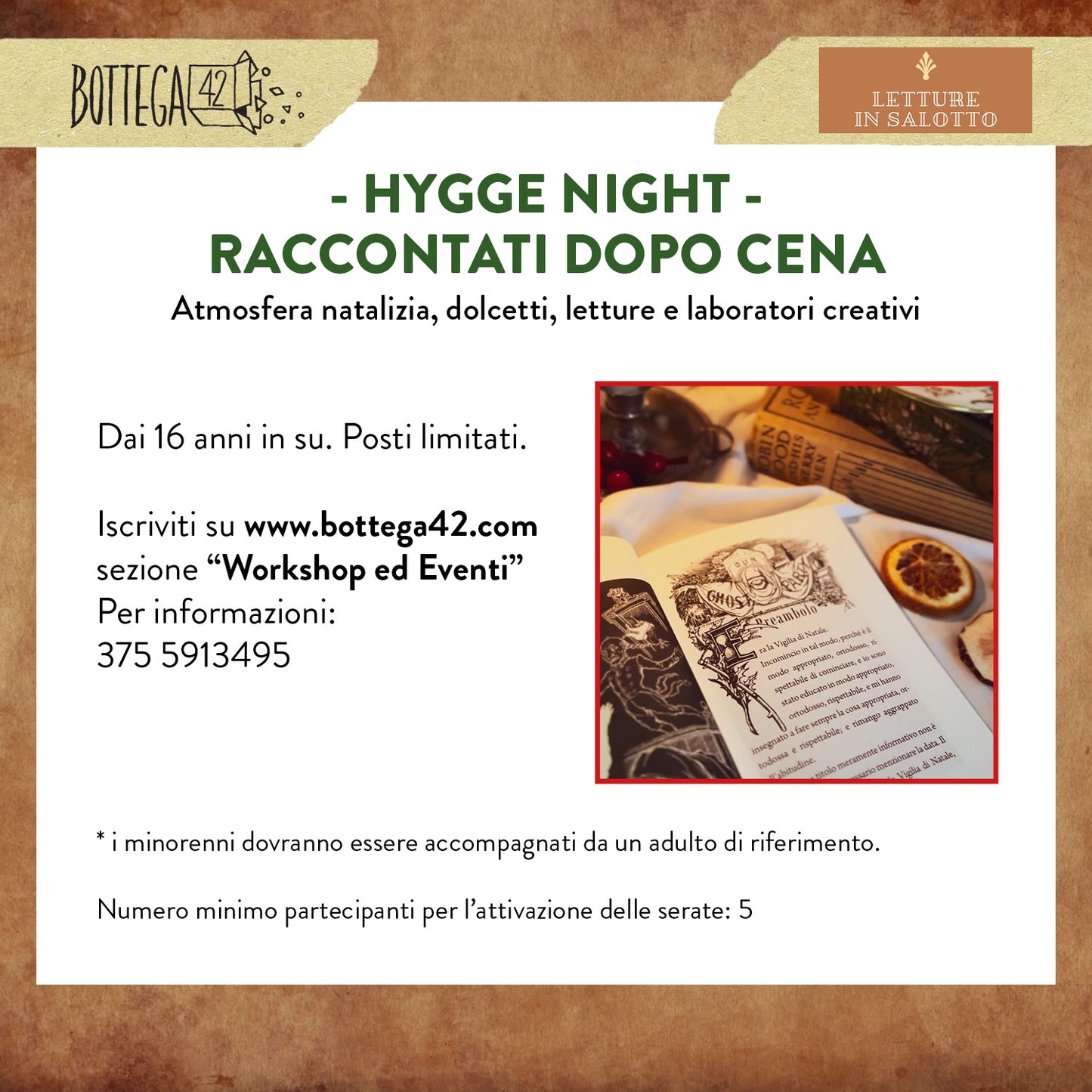 Hygge Night di Natale, letture e laboratori creativi, 6 e 20 dicembre 2024