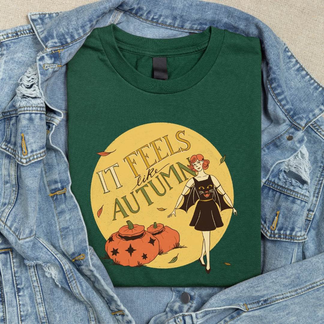 T-Shirt "It feels like Autumn" Cotone Organico