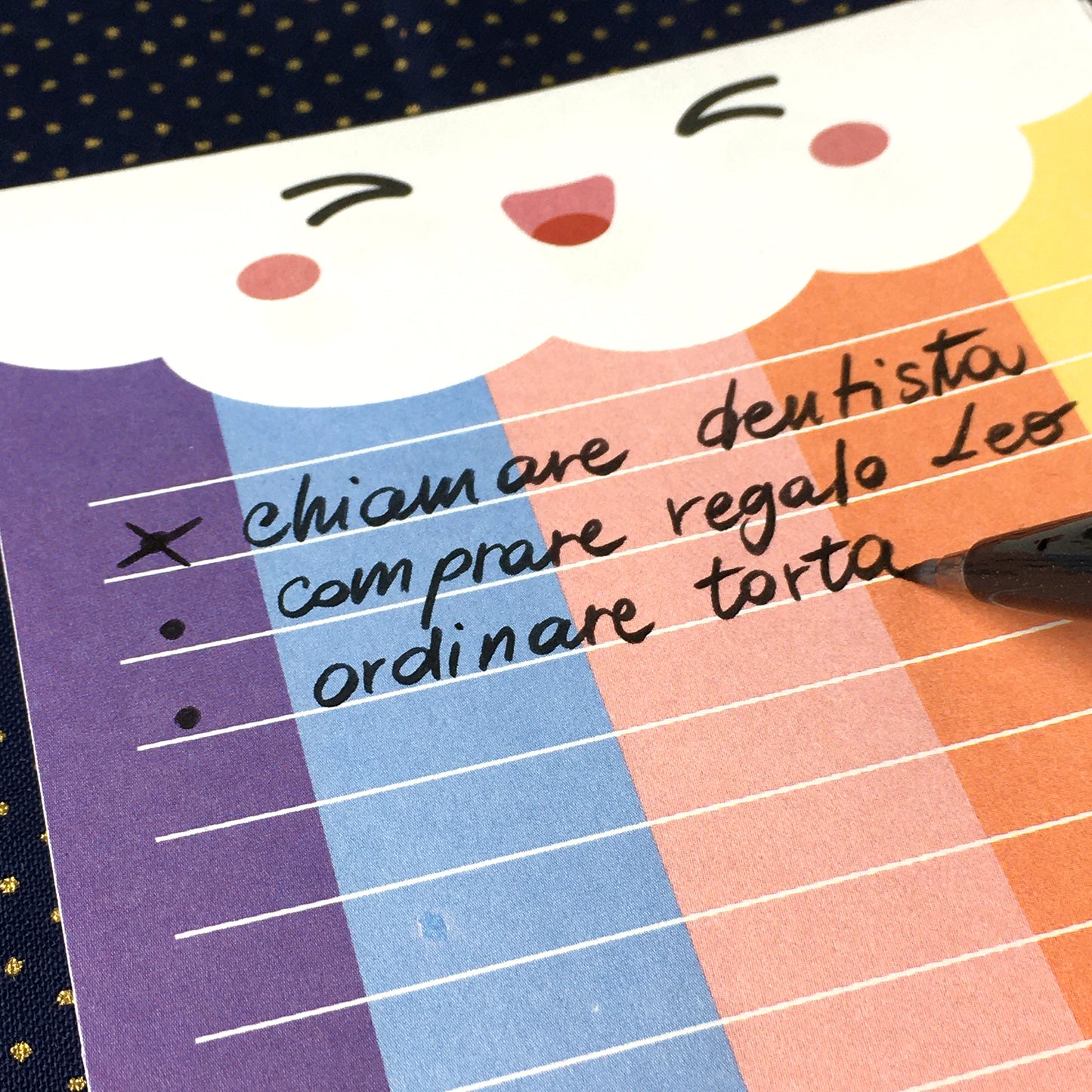 To-do-list 9x21 cm nuvola e arcobaleno "Cloud Rainbow" lista e appunti