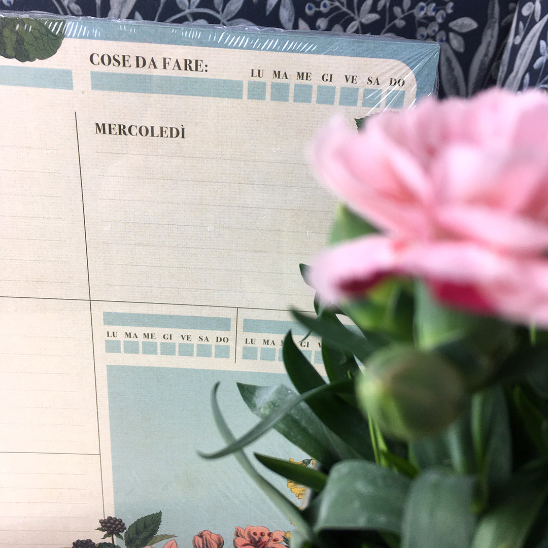 Planner settimanale A4 "Botanical - Flowers" Fiori e stampe botaniche