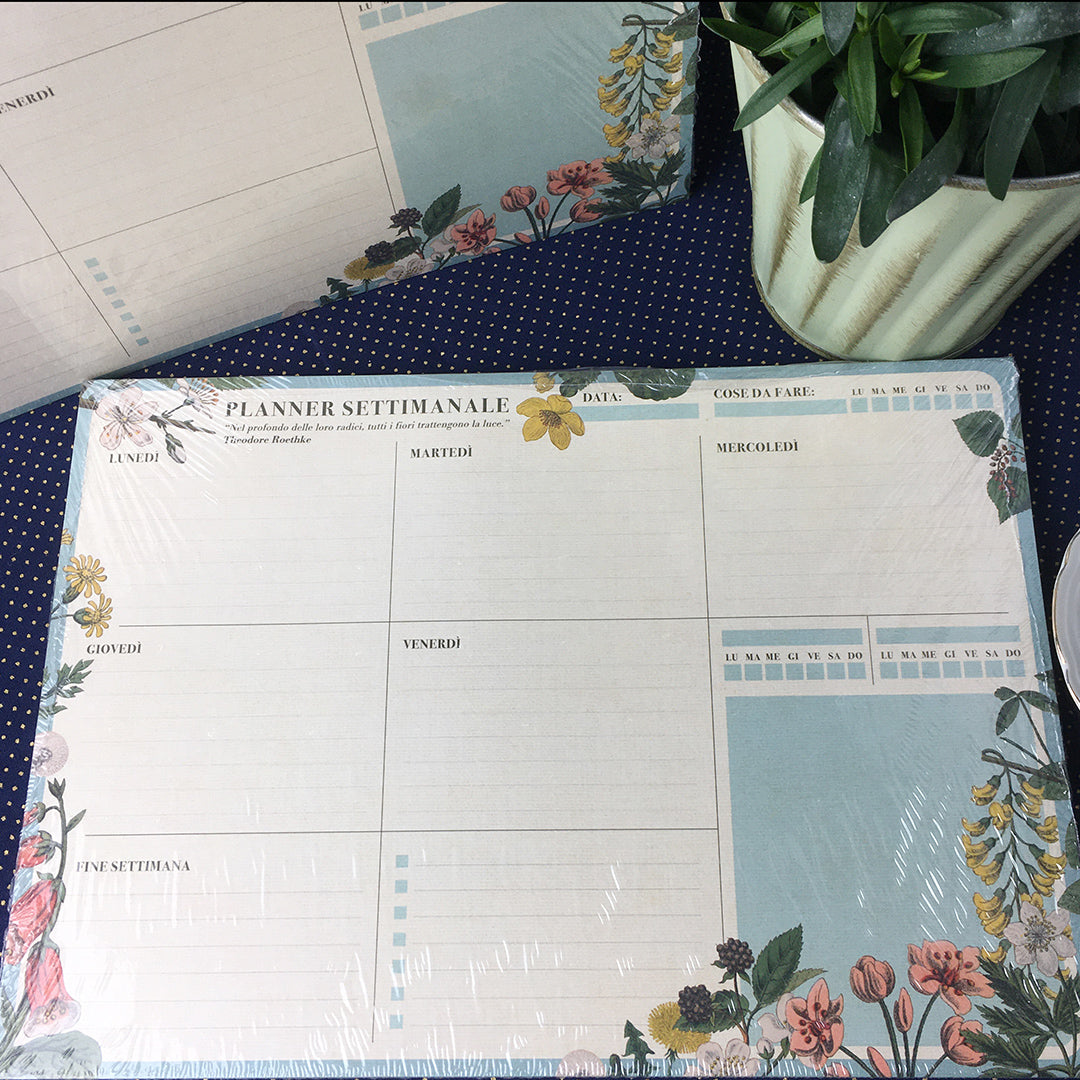 Planner settimanale A4 "Botanical - Flowers" Fiori e stampe botaniche