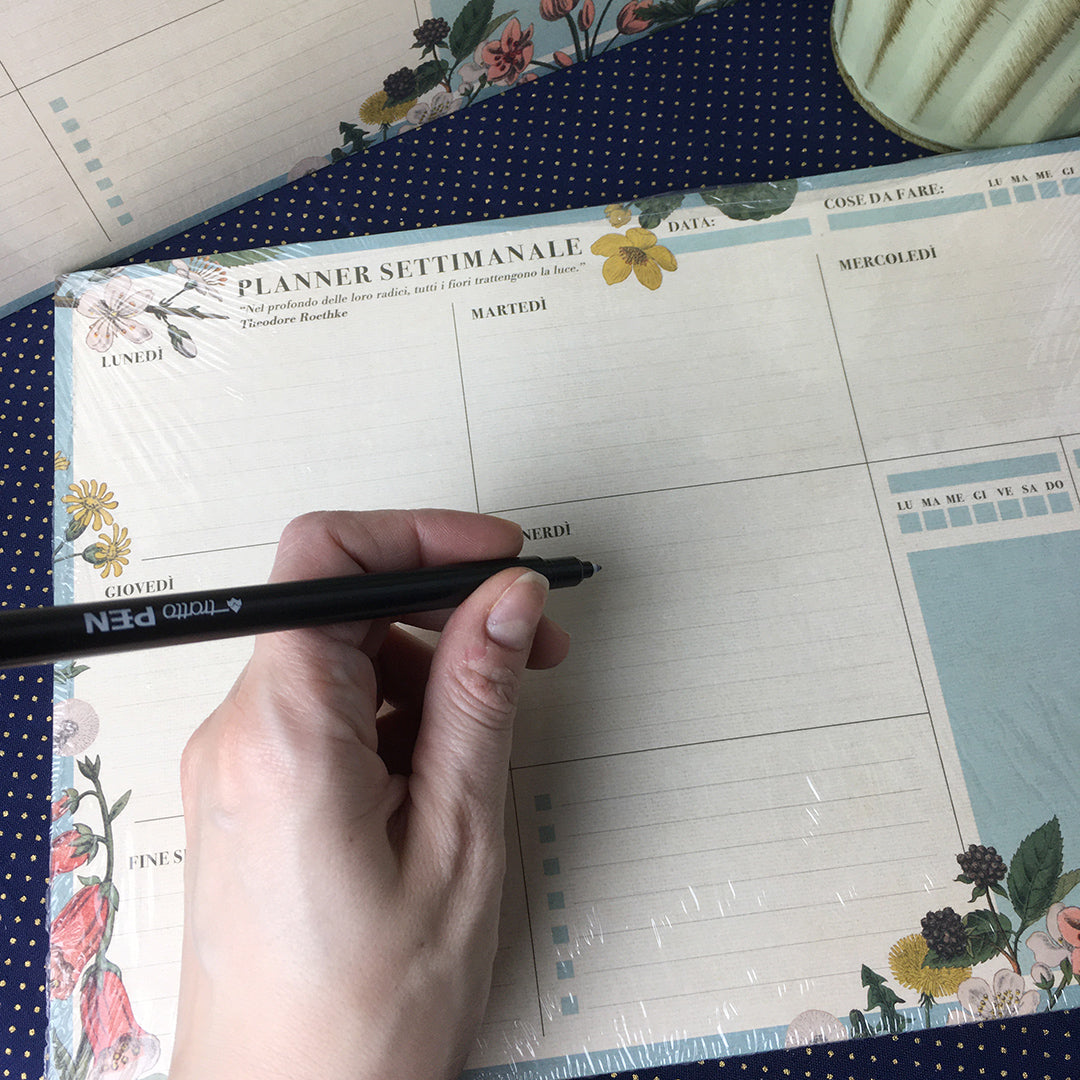 Planner settimanale A4 "Botanical - Flowers" Fiori e stampe botaniche