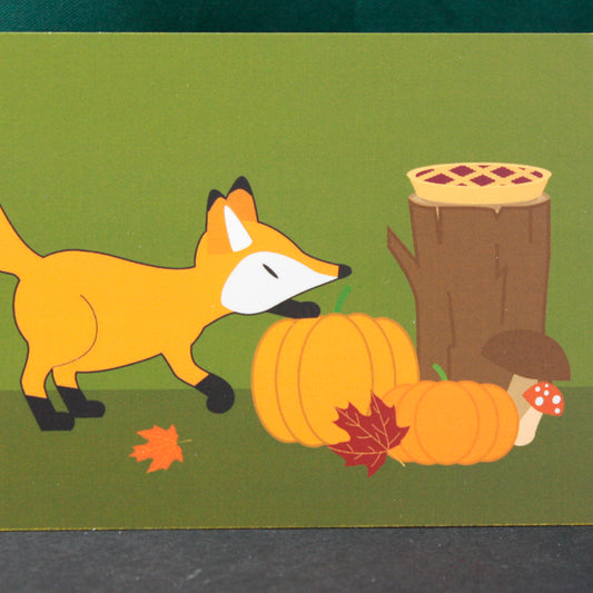 Cartolina illustrata 10x15cm volpe Fox And Tea "Gratitudine"