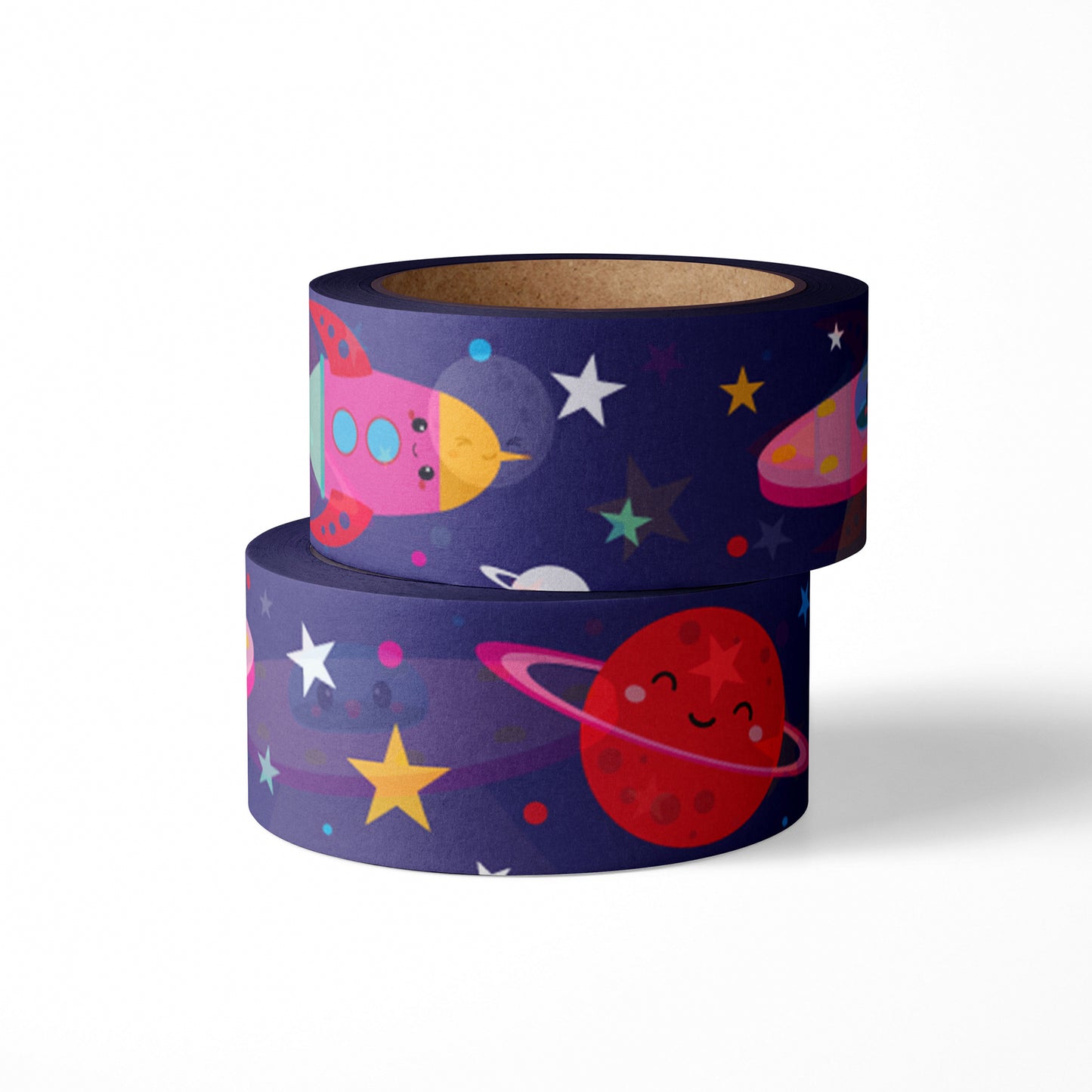 Washi Tape nastro carta adesivo "Space", pianeta, stelle, astronave