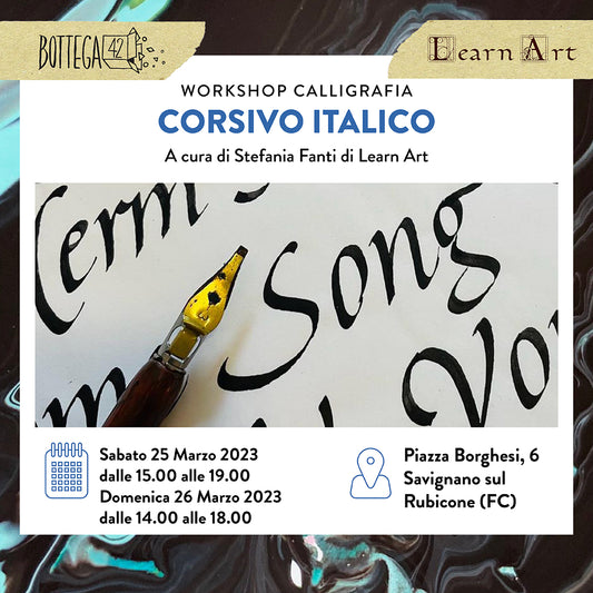 corso calligrafia, corsivo italico, marzo 2023